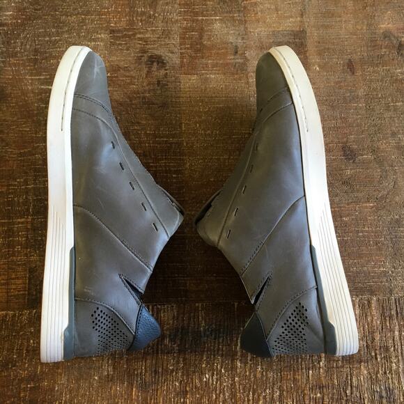 Kizik New York Court Shoe Sneaker Mens 8.5 Wide Slip on Hands Free Grey Leatherd - Picture 8 of 10